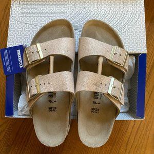 Birkenstock Arizona Washed Metallic Rose Gold 38N